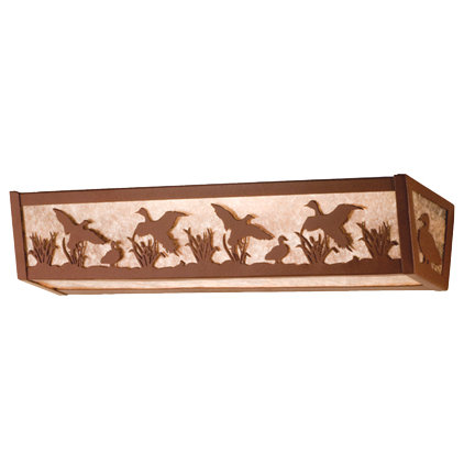 Rustic Lodge 4 - Light Bath Bar, Antique Copper, Amber