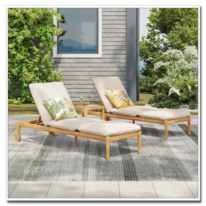 Chaise longue d'extérieur avec roulettes