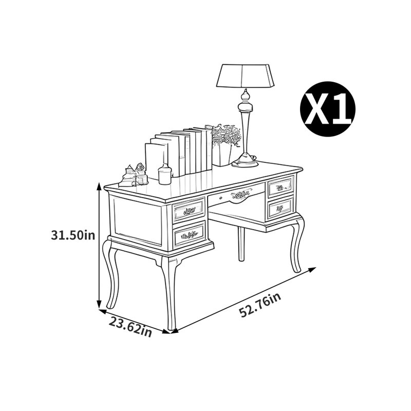 Solid Wood Writing Desk