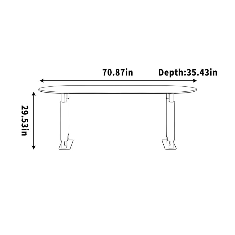 Maspeth Writing Desk, 29.53" H x 70.87" W x 35.43" D