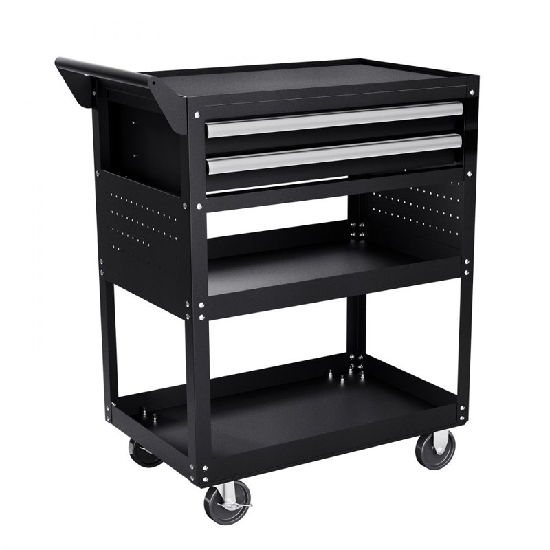 5-Tier Tool Cart on Wheels 400 lb Rolling Work Cart with Drawer & Pegboard