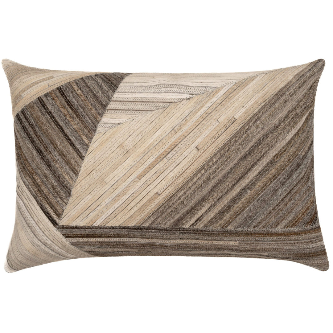 Canvello Genuine Cowhide Leather Decorative Throw Pillows - Handmade Patchwork Boho Accent Pillows For Sofa, Couch, Bed, Chair - Western Southwestern Farmhouse Pillow Covers With Feather Down Insert Included Canvello