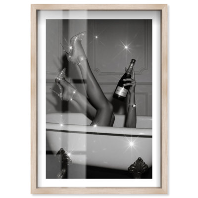 «Secret Celebration I Shadowbox Print Glam» par Notoriart, cadre blond, 17 x 25