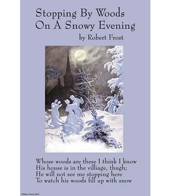 « stoppez par des bois sur une soirée bonhomme de neige » par robert frost, impression