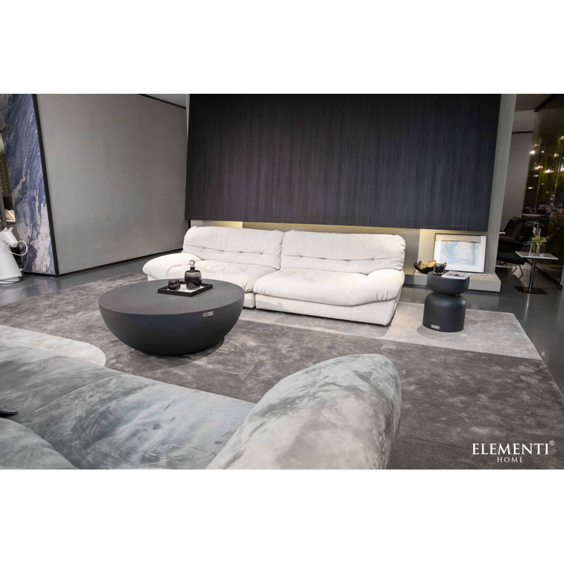 CHRONOS Round Concrete Coffee Table 107 x 107 x 39.5 cm, Black
