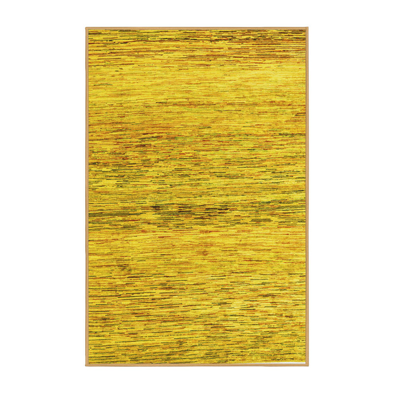 Tapis lavables à la machine Abstract 4234 - jaune, Rectangle 6 pi x 9 pi