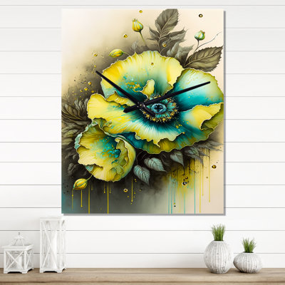 Vibrant Floral Design - Horloge murale florale
