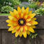 Décoration murale tournesol en métal 32 cm - Art floral rustique en fer pour patio et jardin extérieur-1385632073