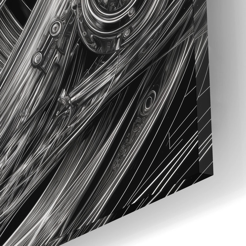 Art mural en verre Techno Face 1 'par KIR.DART, H 12 po x l 12 po x P 0,13 po