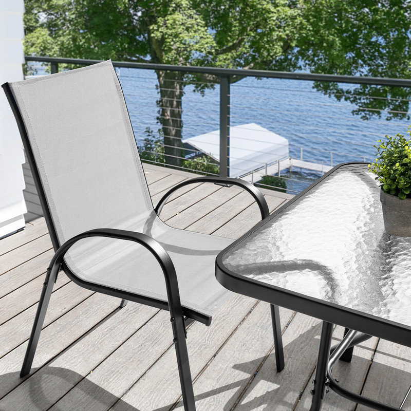 Patio Dining Set Umbrella Hole Included Table,