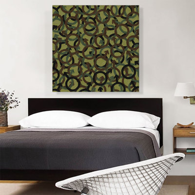 " Army Green Brown Black Camo Camouflage Male Symbol Pattern " Painting Print