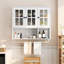Armoire murale à 3 portes, porte en verre blanc, porte-serviettes, style moderne, verre trempé et esthétique, tablettes amovibles