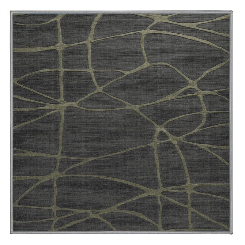 Machine Washable Abstract Gray Area Rug, Square 5'
