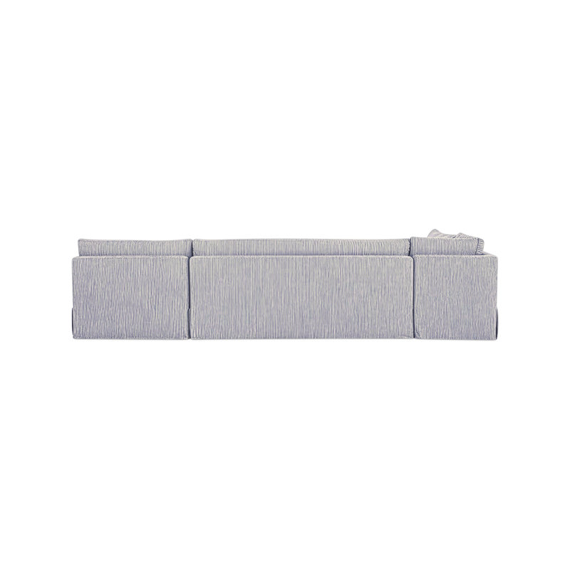 Banquette de salle à manger Gusella, Polyester bleu marine, H 31,75 po x l 139,5 po x P 67,5 po