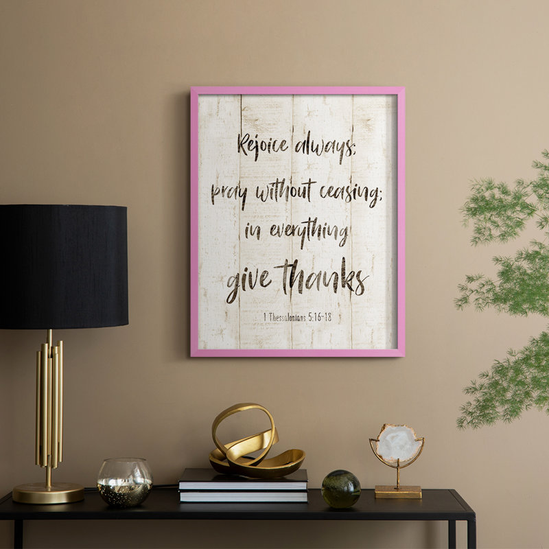Reproduction encadrée, "Réjouissez-vous", H 21 po x l 17 po, Rose