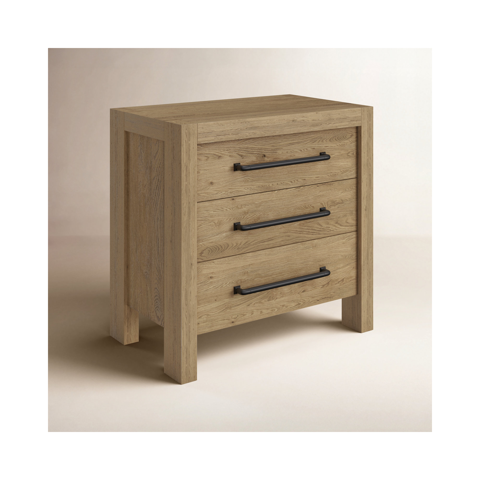 Laroche 3 - Drawer Nightstand, Pale Oak