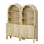 Ensemble de 2 garde-manger arqués de 71 po de hauteur, ensemble de 2 présentoirs en bois avec portes et tablettes réglables, armoire Mid-Century moderne et polyvalente pour la salle à manger, la chambre à coucher-91310473