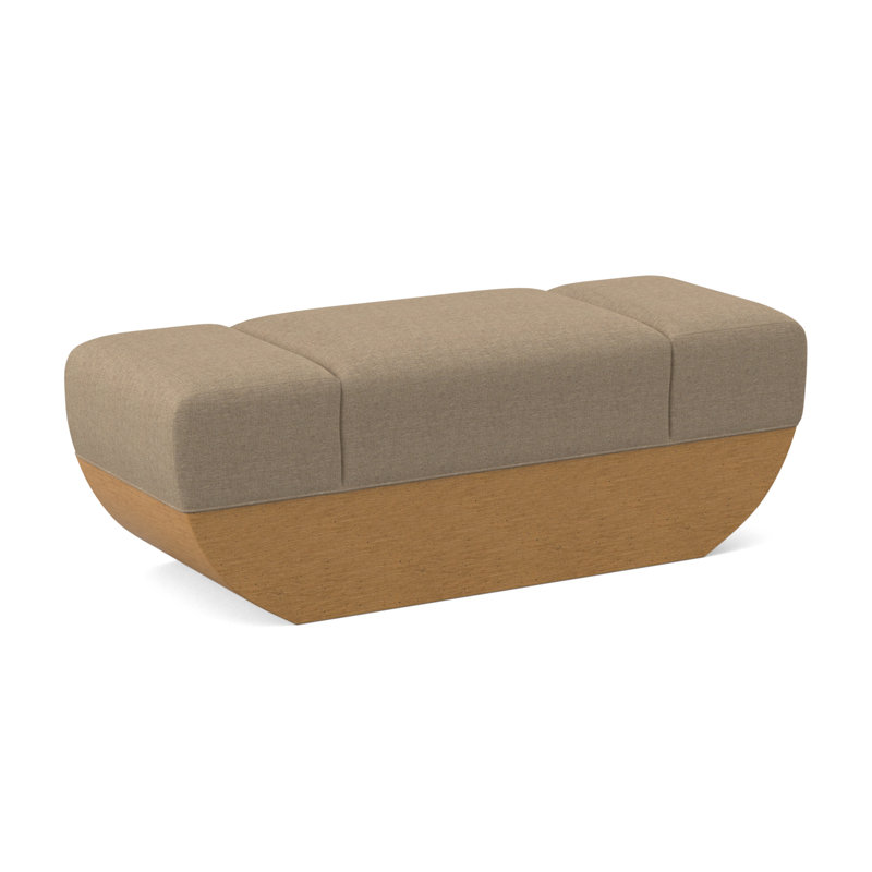 Ark Upholstered Bench, Elise Flax 100% Polyester, Amber