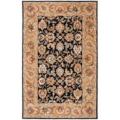 Alger Hand-Tufted Wool Black/Gold Area Rug