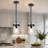 Levona 1 - Light Large Kitchen Island Pendant With Clear Hammered Glass Shade（Set of 2）-711858852