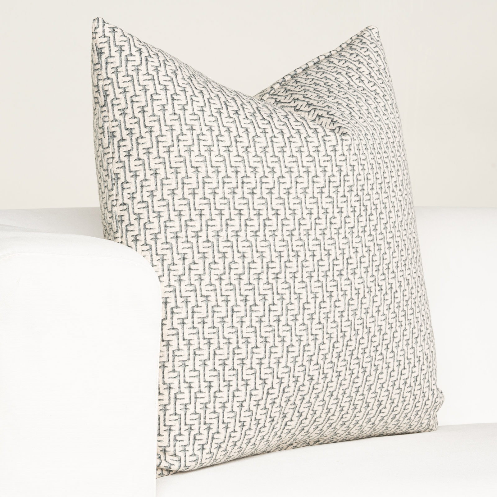 Cascade Geometric Accent Pillow, Blue, Feather, Square 20"