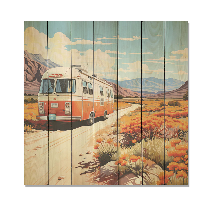 Désert camping Van Adventure III - fruits sur bois, H 36 po x l 36 po