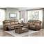 Canapé inclinable double moelleux en microfibre brun