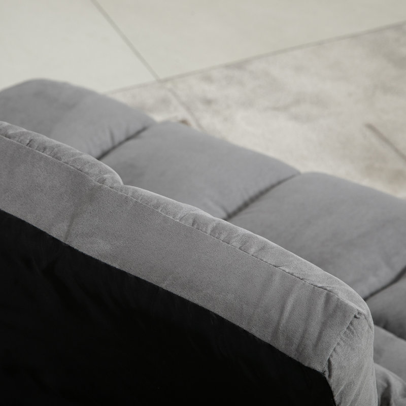 Kinta Full / Double Upholstered Convertible Sofa, Beige Suede, 23.5" H x 40.25" W x 28.75" D