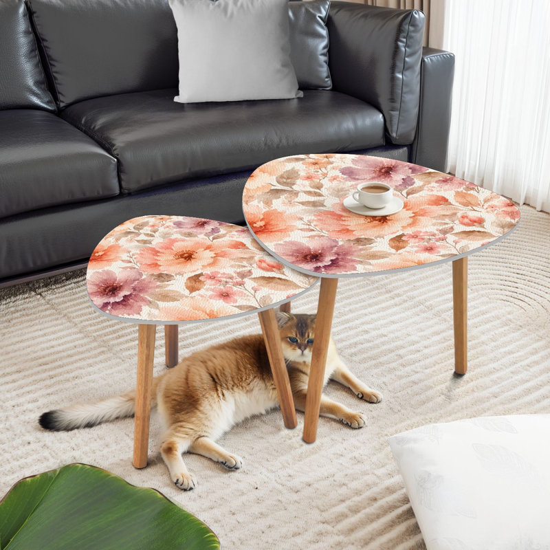 Ensemble de 2 tables basses gigognes Triangle
