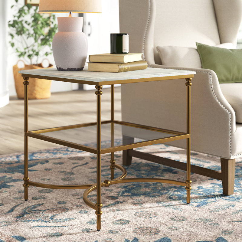 Birch Lane™ Narelle Genuine Marble End Table & Reviews | Wayfair