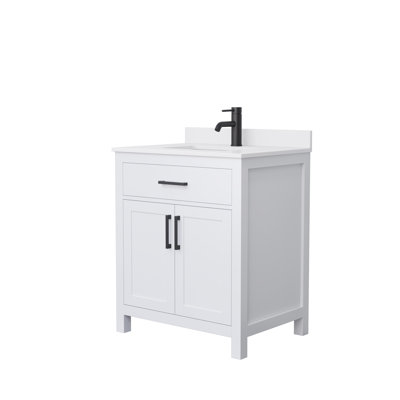 Beckett 30" Freestanding Single Bathroom Vanity with Cultured Marble Top