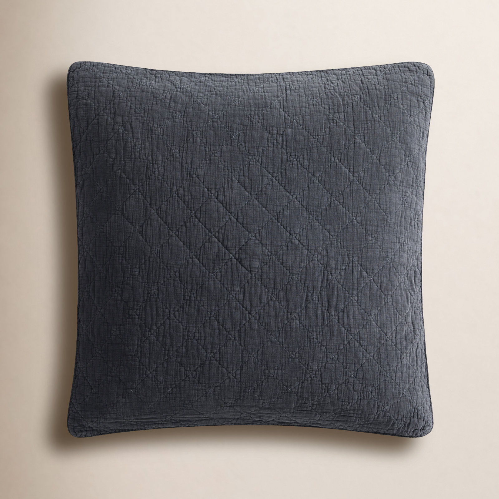 Bostwick Stonewashed Cotton Gauze Solid Color Classic Casual Modern Rustic Pillow Sham, Euro, Charcoal