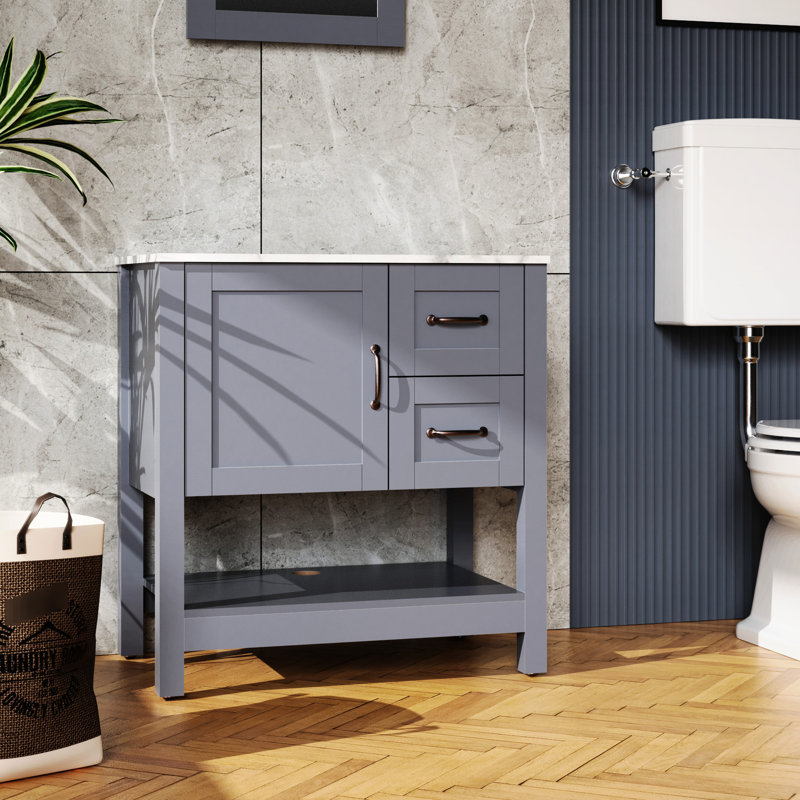 Armoire de salle de bain 30 po gris