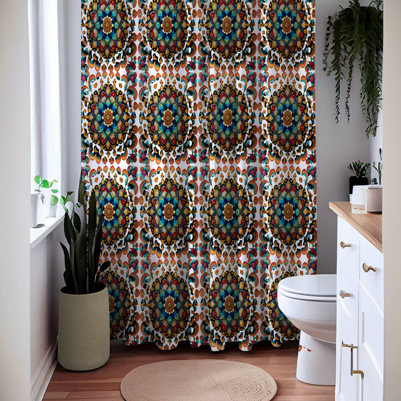 Floral Shower Curtain, 83" H x 70" W