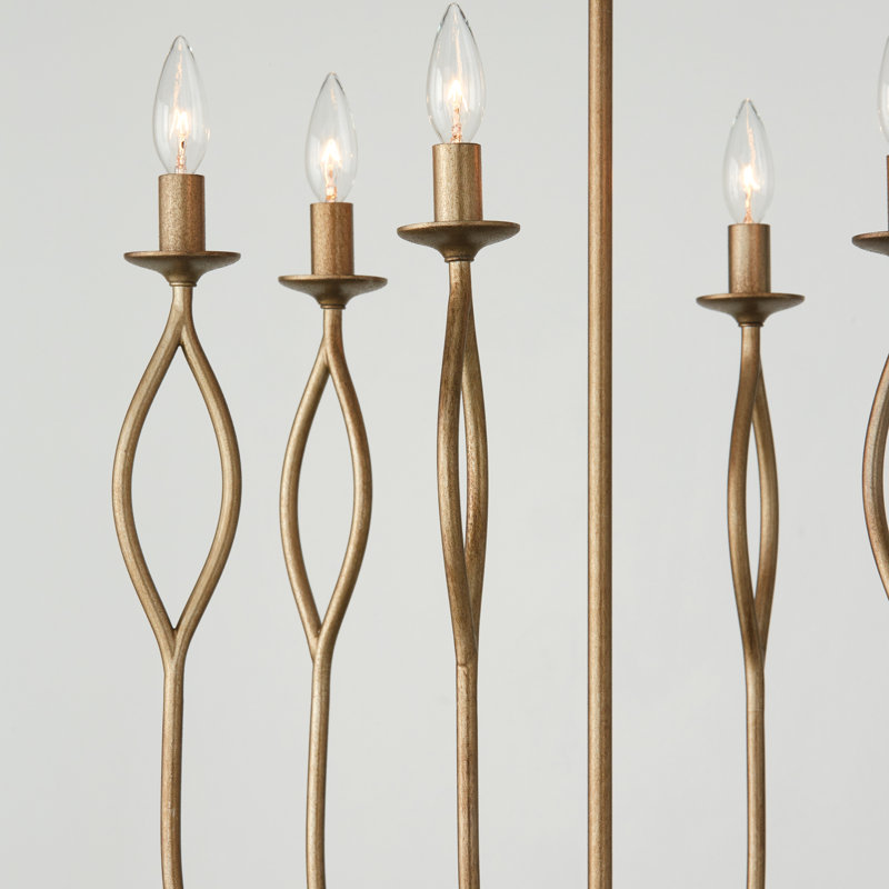 Mystic Luster 6-Light Gold Traditional Candle Chandelier