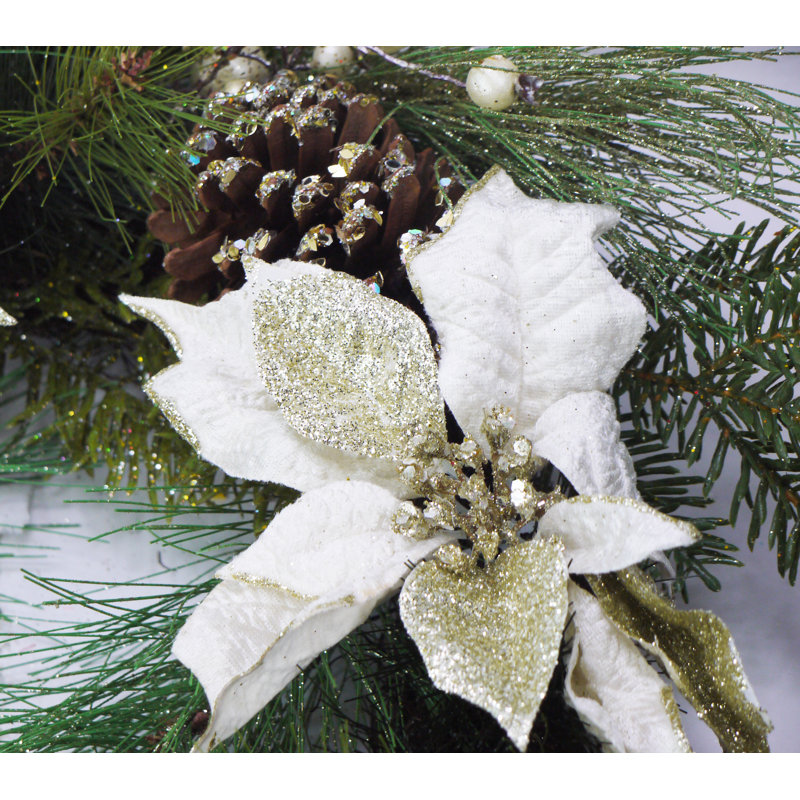 Couronne de Noël 24 po Poinsettia