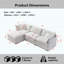 Canapé modulaire de 105 po en tissu de chenille rembourré de 105 po, canapé 3 places avec repose-pieds beige-915548713