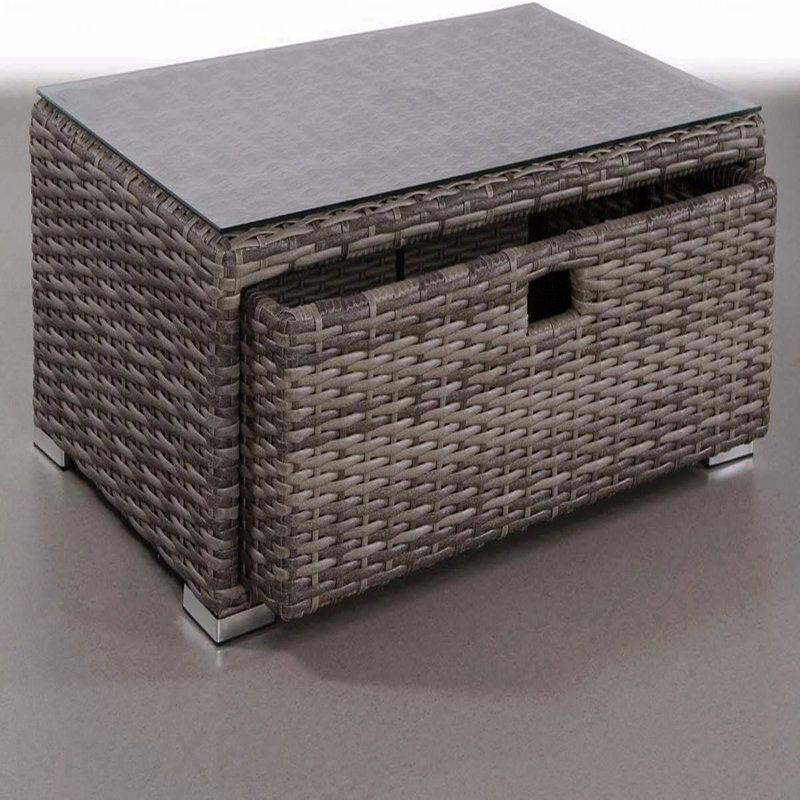 Table basse d'extérieur en verre entièrement assemblée