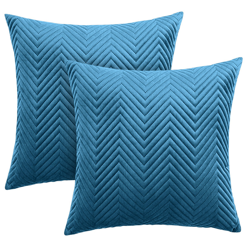 Aspire Homeware Embossed Square Velvet Cushion Cover, Teal, Pack of 2