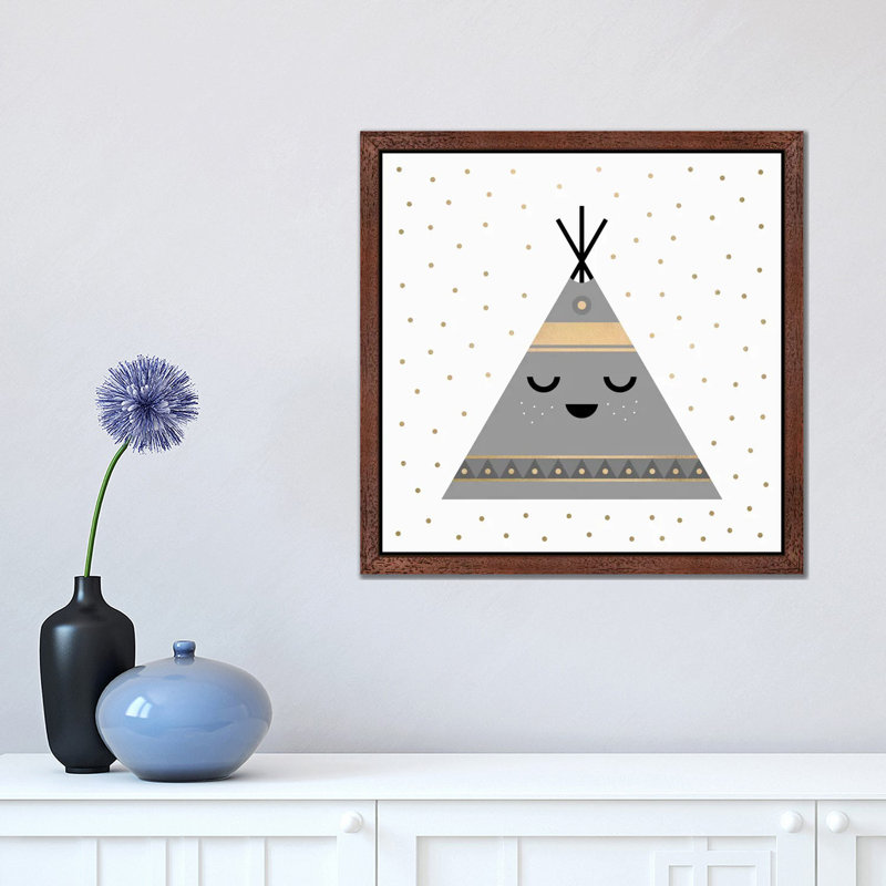 Little Tipi by Elisabeth Fredriksson - Print on Canvas, Brown Floater Framed, 93.98 cm H x 93.98 cm W