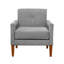 Fauteuil Bei, coussin en chenille gris, bois de noyer brun-119043999