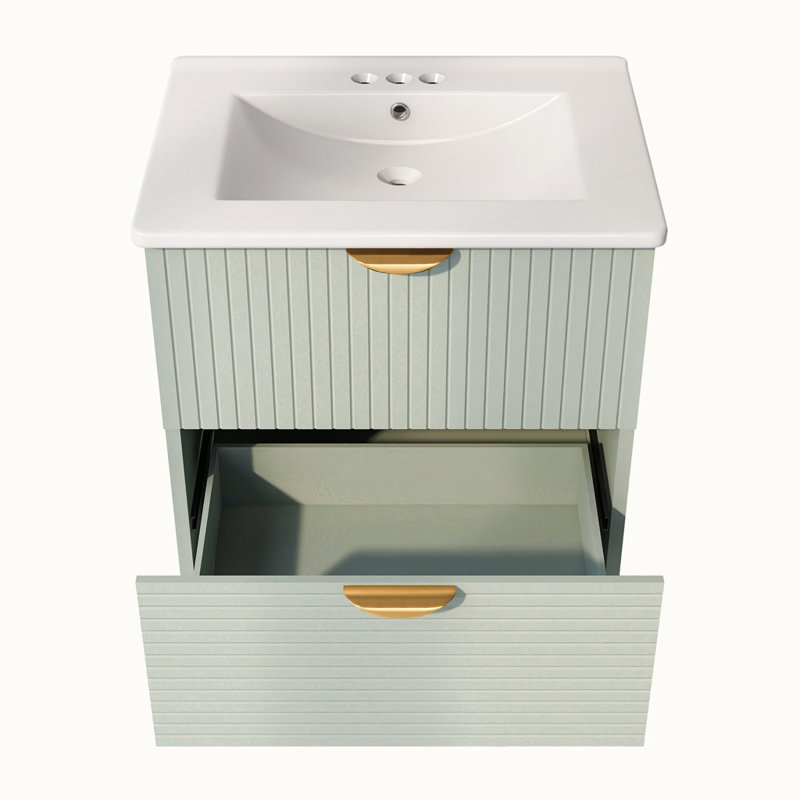 Meuble-lavabo mural moderne à 2 tiroirs