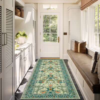Floral Machine Printed Area Rug