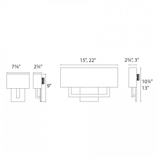 Manhattan 1 - Light Flush Mounted Sconce, Brushed Nickel, 10.13" H x 15" W x 2.75" D