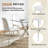 Square Glass Dining Table Set for 4, 36" Tempered Glass Top and 4 Velvet Upholstered Dining Chairs-1401760470-1401760460