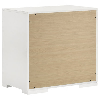 High Gloss 2-Drawer Nightstand Bedside Table