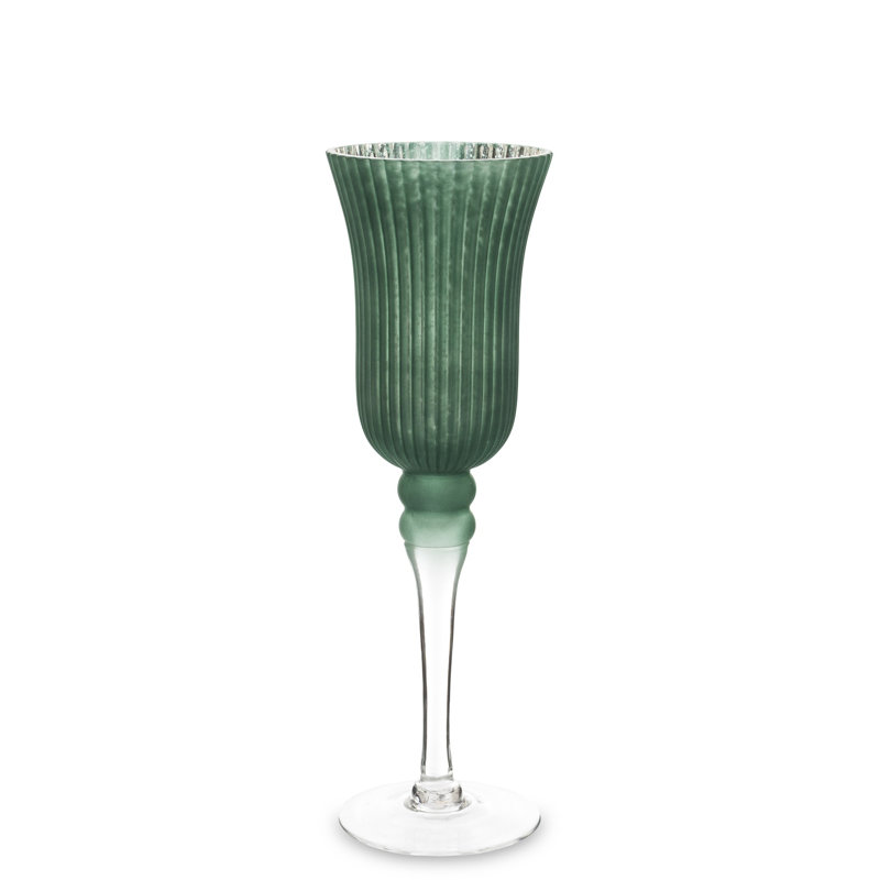 Jacksonwald Glass Tabletop, 35cm H x 12cm W x 12cm D, Silver/Green