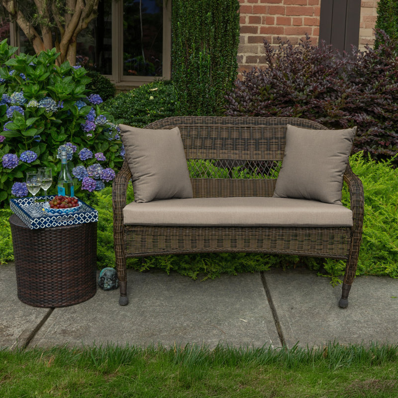 Casual Cushion Outdoor Throw Pillow, Sunbrella Fade & Water Resistant for Patio Furniture, Adirondacks & Porch Swings, 15"W x 15"L, 6" thick, Reversible, Cast Ash