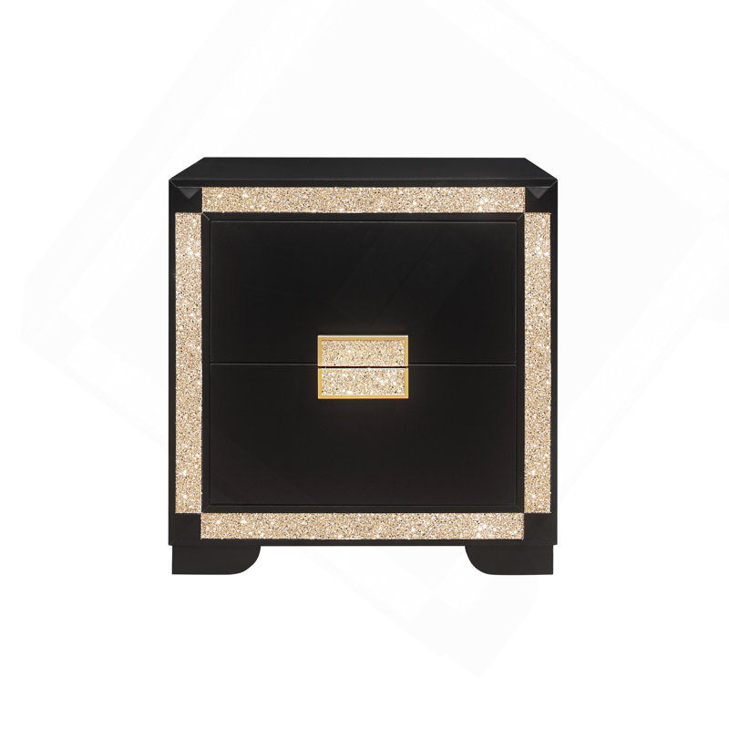 Table de chevet noire / dorée