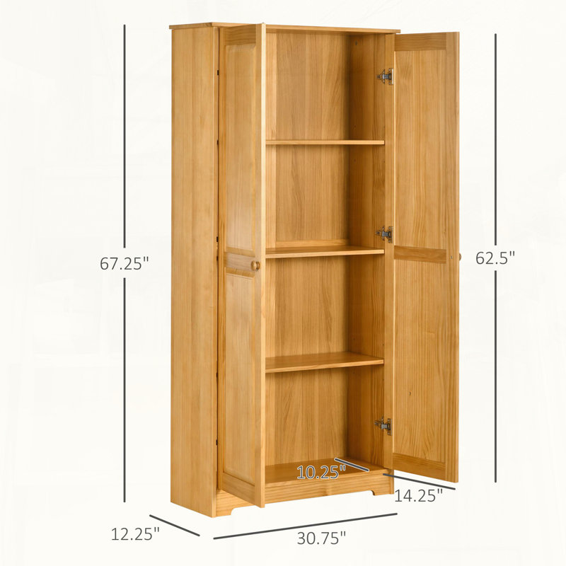 Pinewood Kitchen Pantry with Soft-Close Doors